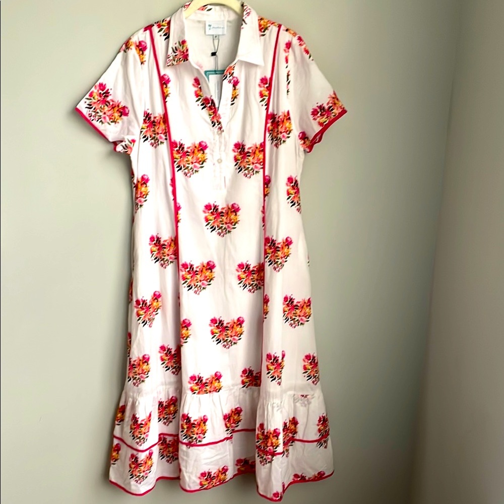 New Islapayal Floral Pink and White Dress Size Medium